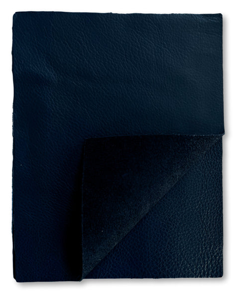 Navy Cowhide Leather: 8.5" x 11" Pre-Cut Leather Pieces