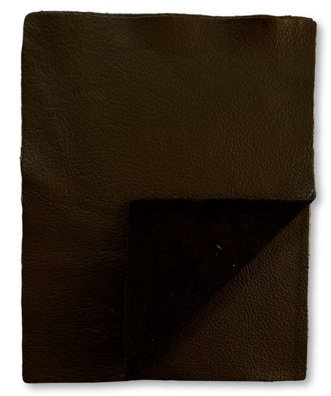 Chocolate Brown Natural Grain Cow Leather: 8.5'' x 11'' Pre Cut Pieces