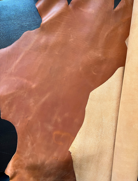 Whiskey Crazy Horse Cowhide – Distressed Wax/Oil Finish, 1.8–2.0 mm (4–5 oz), ~25 Sq Ft