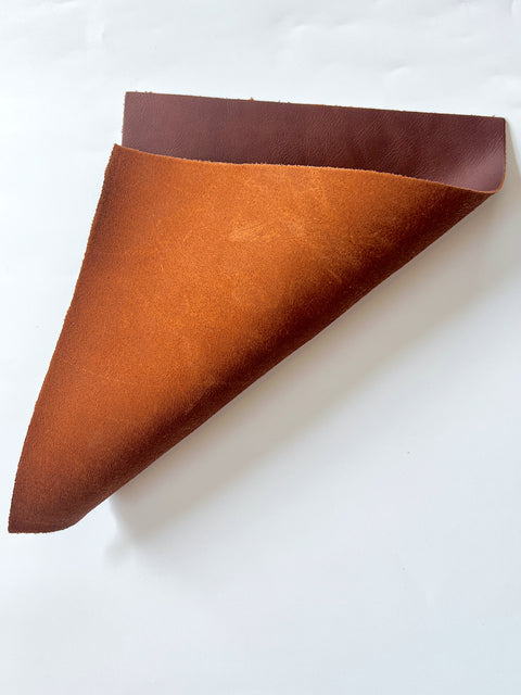 Bourbon Distressed Cowhide Leather: 8.5'' x 11'' Pre-Cut Pieces