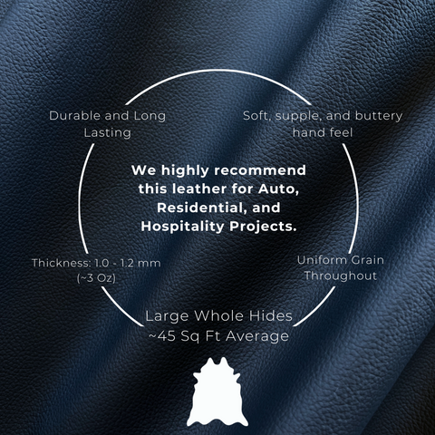 Classic Cow Whole Hide - Automotive and Furniture Upholstery Leather