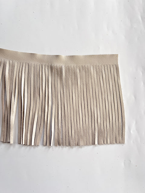 Cowhide Leather Fringe (1/4" Wide x 7" Long) – Natural Grain Cowhide, Chrome-Tanned, Sold by the Foot