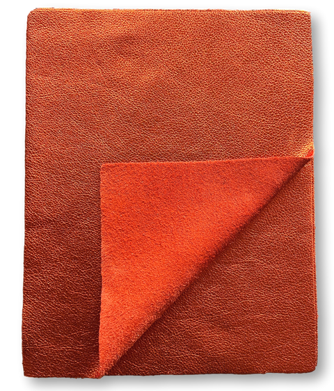 Orange Metallic Cowhide Leather: 8.5" x 11" Pre-Cut Pieces