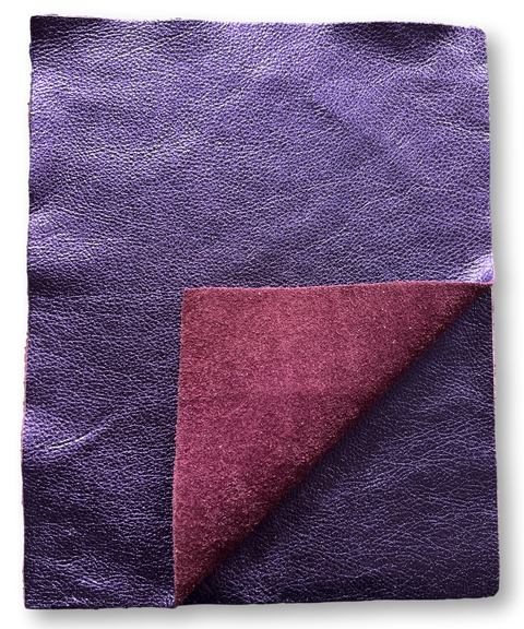 Purple Metallic Cowhide Leather: 8.5'' x 11'' Pre-Cut Pieces