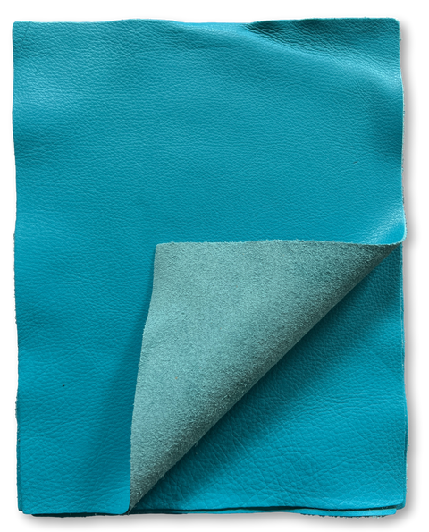 Turquoise Cowhide Leather: 8.5'' x 11'' Pre-Cut Squares