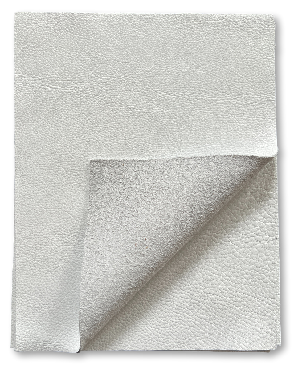 White Natural Grain Cowhide Leather 8.5'' x 11'' PreCut Pieces
