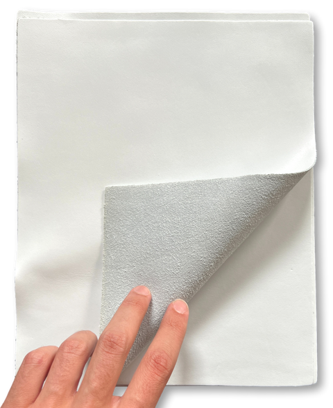 White Smooth Cow Natural Grain Cowhide Leather: 8.5'' x 11'' Pre-Cut Leather Pieces