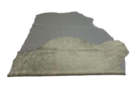 Grey Natural Grain Chrome-Tanned Cowhide – Deer-Tanned Process, Full Aniline Finish, 1.1–1.3 mm (3 oz), ~20 Sq Ft