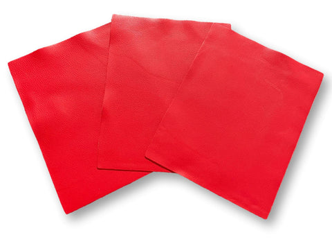 Red Natural Grain Cowhide Leather: 8.5" x 11" Pre-Cut Pieces