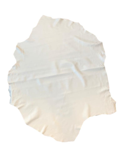 White Italian Nappa Lambskin – Chrome-Tanned, Semi-Aniline Finish, 0.8–0.9 mm (2 oz), ~7 - 10 Sq Ft