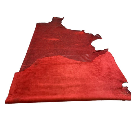 Red Pull Up Cowhide – Semi Veg-Tanned, Top Grain, Wax/Oil Finish, 1.1–1.3 mm (3 oz), ~20 Sq Ft