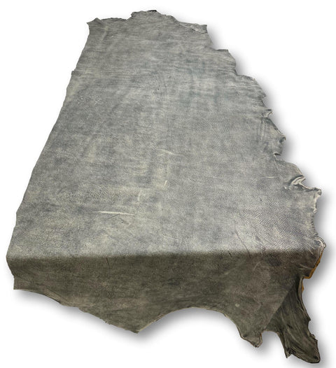 Black Brush Off Distressed Natural Grain Cowhide Leather Skins
