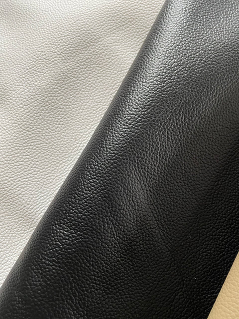 Black Classic Cow Leather Whole Hide - Automotive and Furniture Upholstery Leather