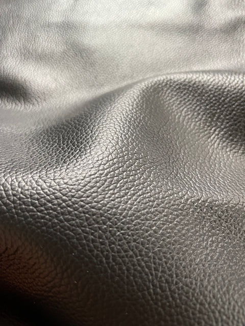 Black Classic Cow Leather Whole Hide - Automotive and Furniture Upholstery Leather