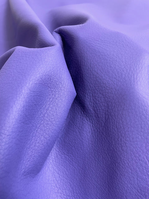 Violet Natural Grain Chrome-Tanned Cowhide – Deer-Tanned Process, Full Aniline Finish, 1.1–1.3 mm (3 oz), ~20 Sq Ft
