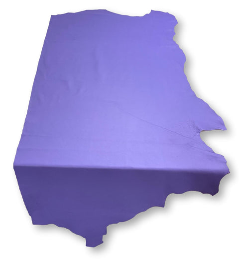 Violet Natural Grain Chrome-Tanned Cowhide – Deer-Tanned Process, Full Aniline Finish, 1.1–1.3 mm (3 oz), ~20 Sq Ft