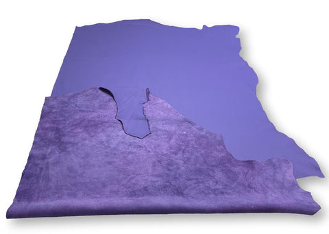 Violet Natural Grain Chrome-Tanned Cowhide – Deer-Tanned Process, Full Aniline Finish, 1.1–1.3 mm (3 oz), ~20 Sq Ft