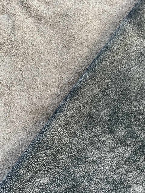 Black Brush Off Distressed Natural Grain Cowhide Leather Skins