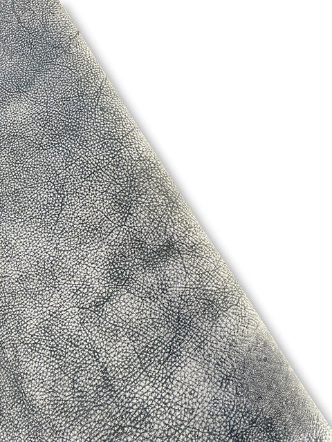 Black Brush Off Distressed Natural Grain Cowhide Leather Skins