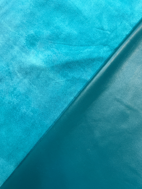 Teal Italian Nappa Lambskin – Chrome-Tanned, Semi-Aniline Finish, 0.8–0.9 mm (2 oz), ~7 - 10 Sq Ft