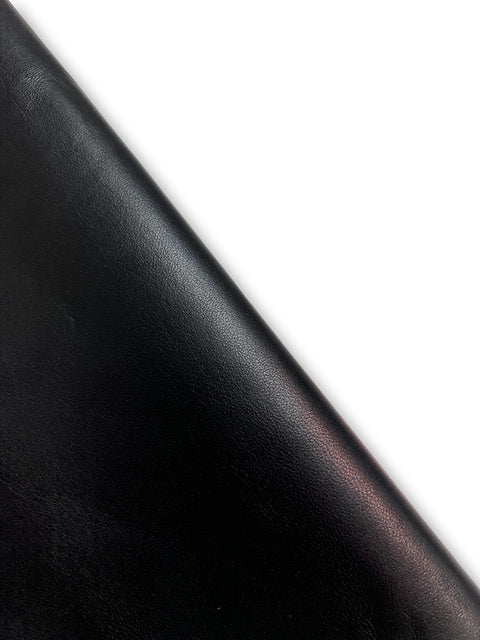 Black Italian Nappa Lambskin – Chrome-Tanned, Semi-Aniline Finish, 0.8–0.9 mm (2 oz), ~7 - 10 Sq Ft
