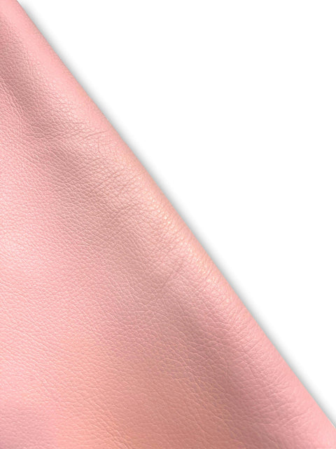 Pink Natural Grain Chrome-Tanned Cowhide – Deer-Tanned Process, Full Aniline Finish, 1.1–1.3 mm (3 oz), ~20 Sq Ft