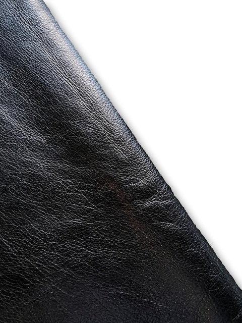 Navy Metallic Natural Grain Chrome-Tanned Cowhide – Metallic Foil Finish, 1.1–1.3 mm (3 oz), ~20 Sq Ft