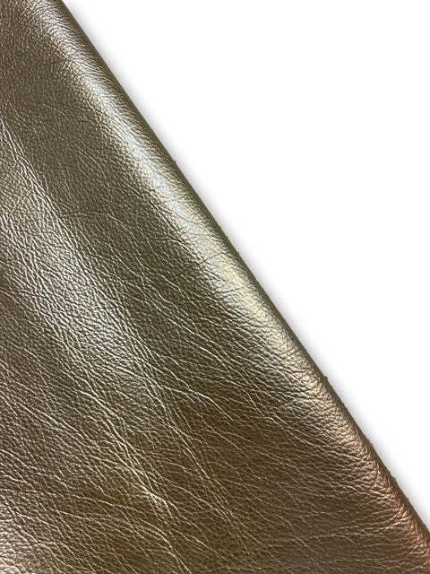 Platinum Metallic Natural Grain Chrome-Tanned Cowhide – Metallic Foil Finish, 1.1–1.3 mm (3 oz), ~20 Sq Ft