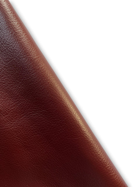 Burgundy Natural Grain Chrome-Tanned Cowhide – Deer-Tanned Process, Full Aniline Finish, 1.1–1.3 mm (3 oz), ~20 Sq Ft