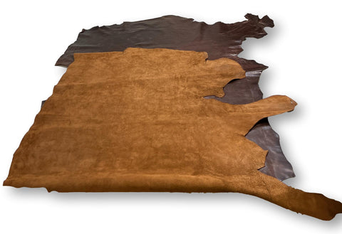 Bourbon Pull Up Cowhide – Semi Veg-Tanned, Top Grain, Wax/Oil Finish, 1.1–1.3 mm (3 oz), ~20 Sq Ft