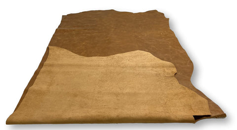 Tan Pull Up Cowhide – Semi Veg-Tanned, Top Grain, Wax/Oil Finish, 1.1–1.3 mm (3 oz), ~20 Sq Ft