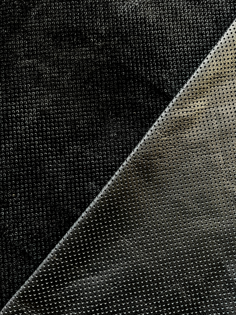Black Perforated Natural Grain Chrome-Tanned Cowhide – Deer-Tanned Process, Full Aniline Finish, 1.1–1.3 mm (3 oz), ~20 Sq Ft