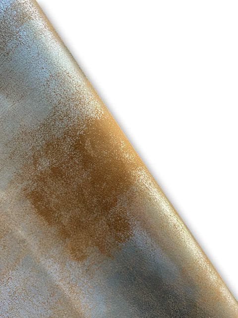 Luggage/Gold Distressed Metallic Nubuck Cowhide