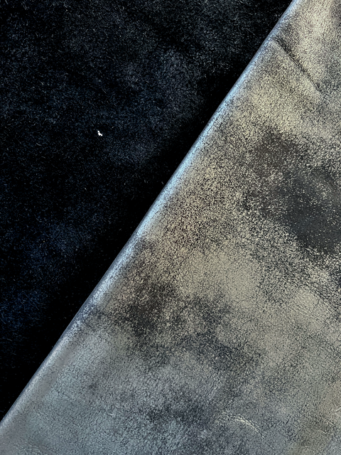 Black/Graphite Distressed Metallic Nubuck Cowhide