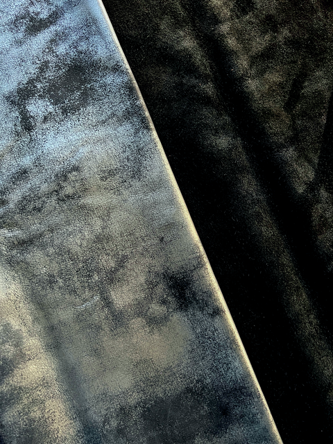 Black/Graphite Distressed Metallic Nubuck Cowhide