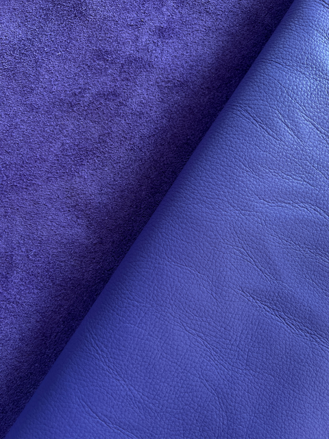 Violet Natural Grain Chrome-Tanned Cowhide – Deer-Tanned Process, Full Aniline Finish, 1.1–1.3 mm (3 oz), ~20 Sq Ft