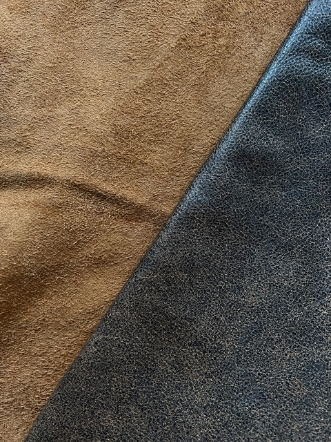 French Distressed Cow Leather Whole Hide - Automotive and Furniture Upholstery Leather