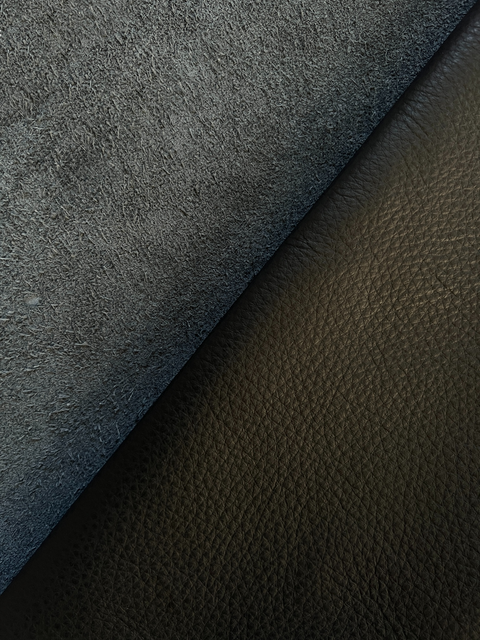 Black Premium Cow Leather Whole Hide - Automotive and Furniture Upholstery Leather