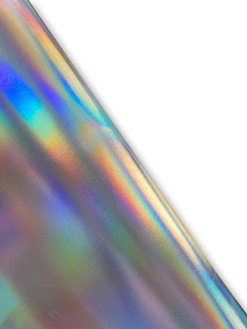 Silver Iridescent Metallic Cowhide