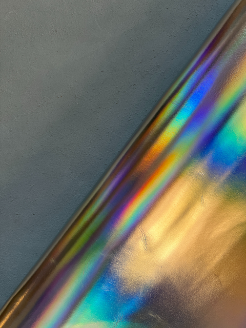 Silver Iridescent Metallic Cowhide