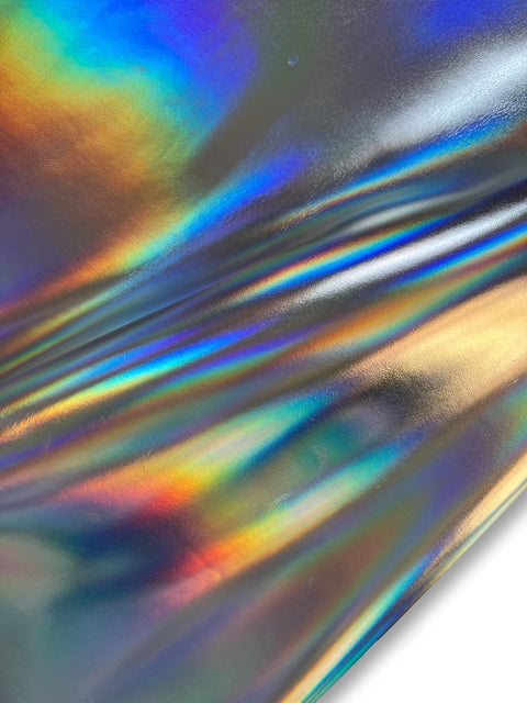 Silver Iridescent Metallic Cowhide