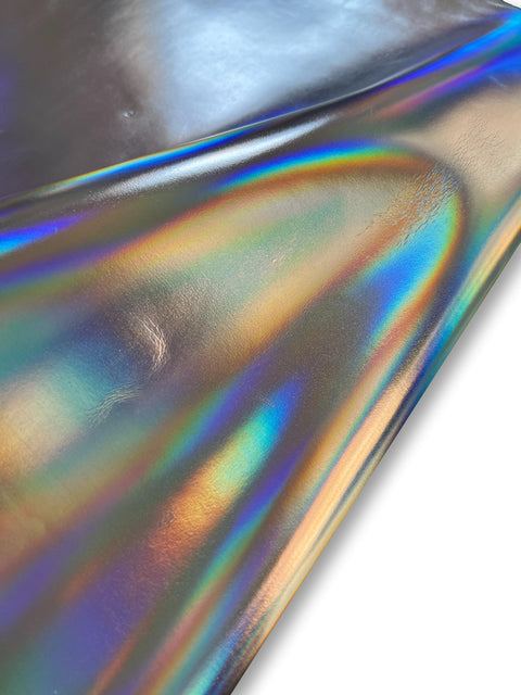 Silver Iridescent Metallic Cowhide