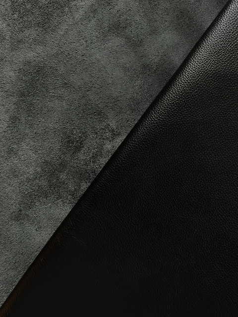 Black Classic Cow Leather Whole Hide - Automotive and Furniture Upholstery Leather
