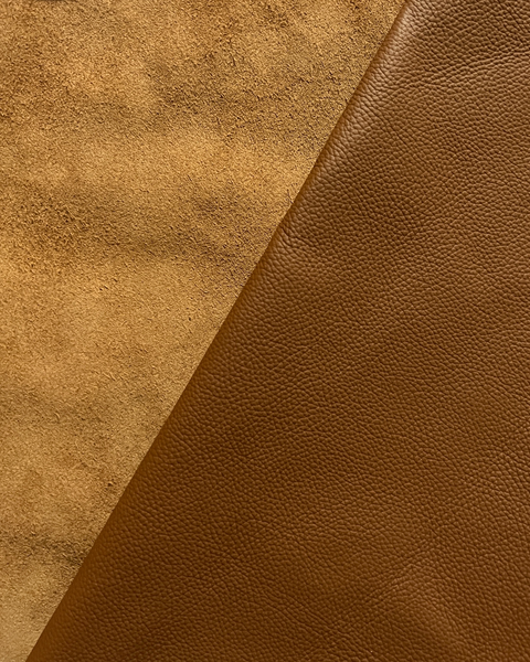 Cognac Classic Cow Leather Whole Hide - Automotive and Furniture Upholstery Leather
