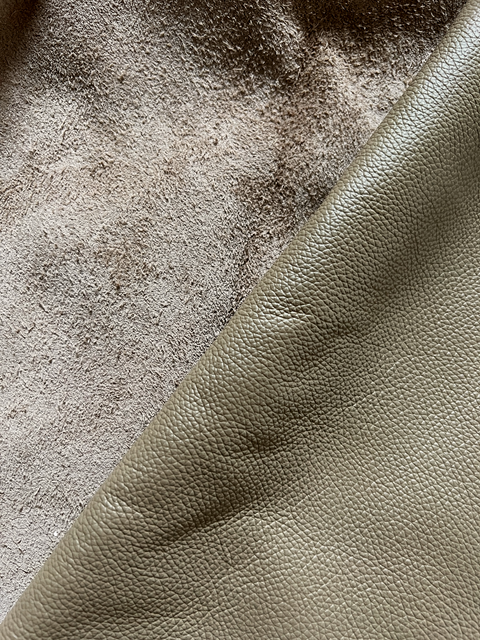 Taupe Classic Cow Leather Whole Hide - Automotive and Furniture Upholstery Leather