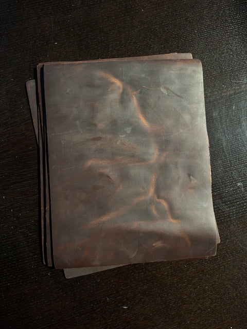 Mocha Brown Crazy Horse Cowhide Leather: 8.5" x 11" Pre Cut Pieces
