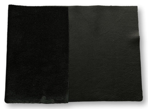 Black Natural Grain Cowhide Leather: 12" x 24" Pre-Cut Craft Pieces