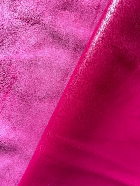 Hot Pink Italian Nappa Lambskin – Chrome-Tanned, Semi-Aniline Finish, 0.8–0.9 mm (2 oz), ~7 - 10 Sq Ft