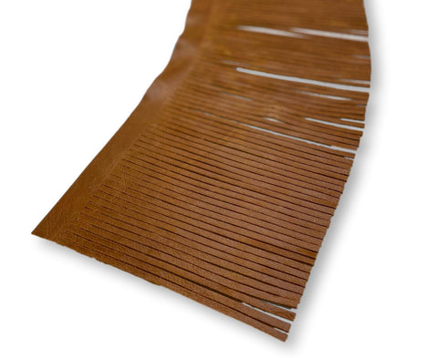 Cowhide Leather Fringe (1/4" Wide x 7" Long) – Natural Grain Cowhide, Chrome-Tanned, Sold by the Foot