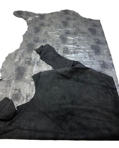 Black/Graphite Distressed Metallic Nubuck Cowhide